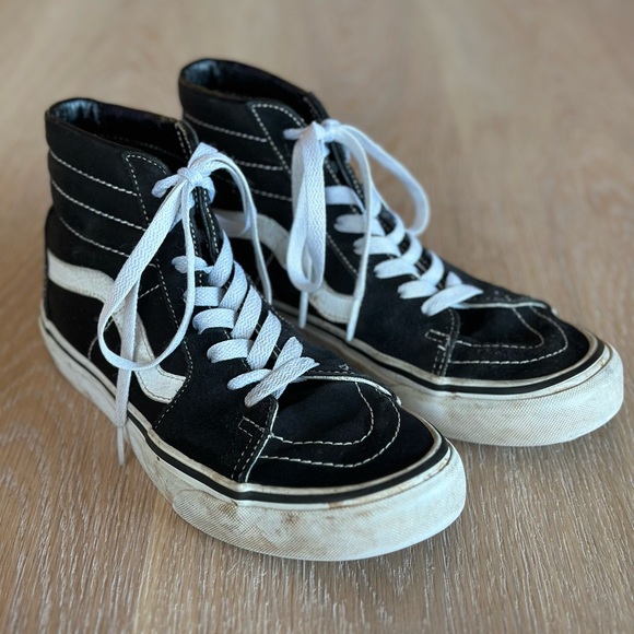 Van’s SK8-HI Shoe Sneaker Hi Top Black & White Size 8 women / 6.5 men / 38.5 EU - Picture 3 of 9